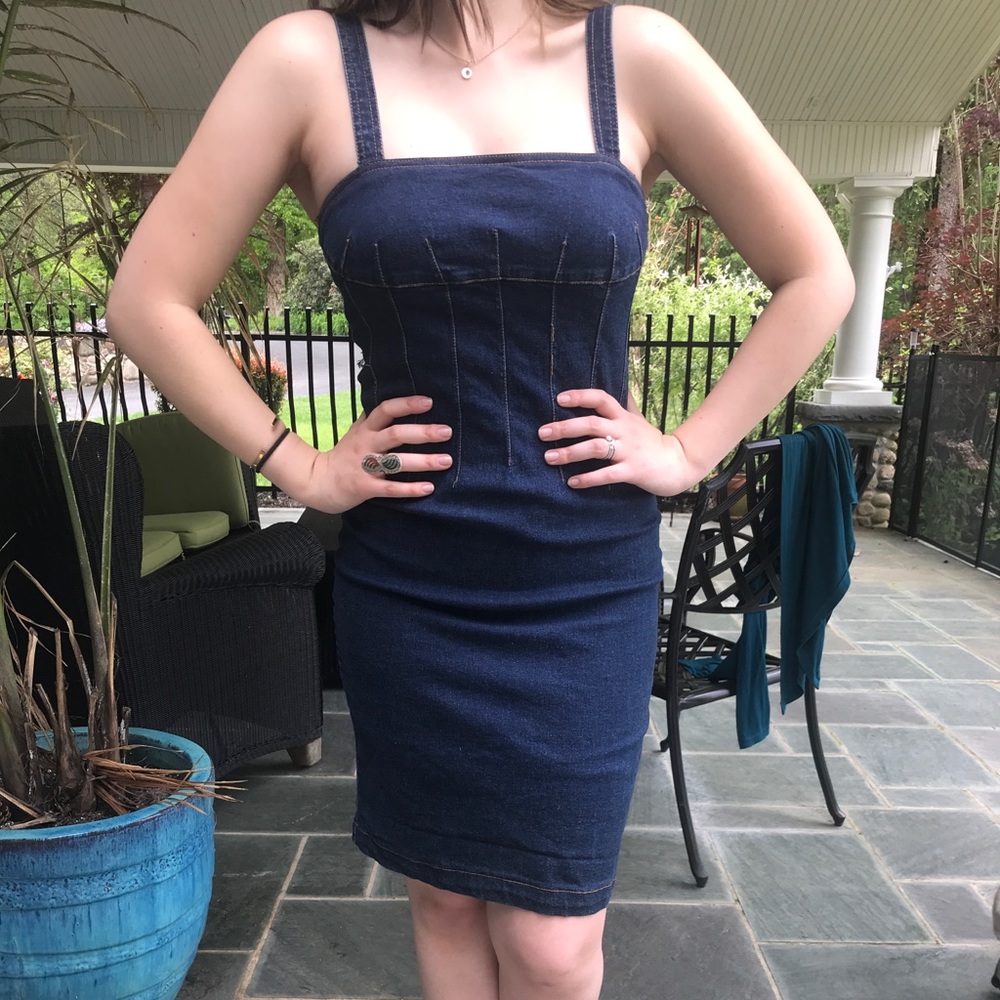 Form fitting denim dress